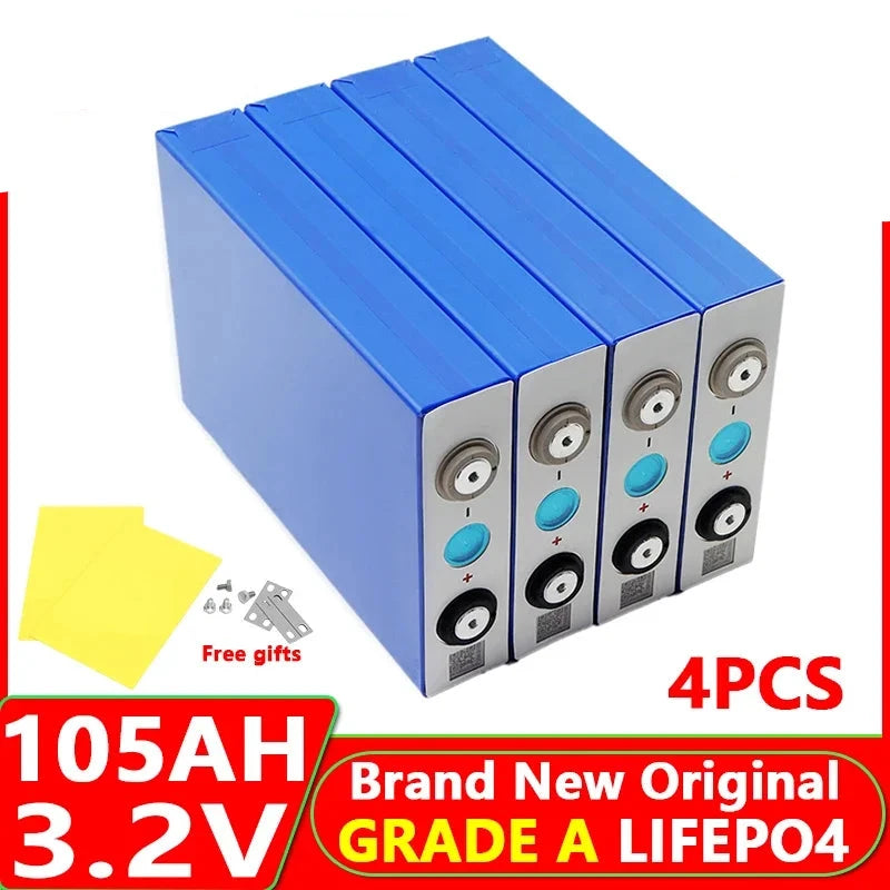4pcs LiFePO4 105Ah Battery - 12v/24v