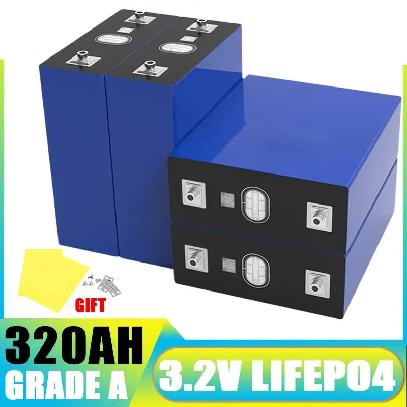 4pcs LiFePO4 320Ah Battery 3.2V - 12v/24v