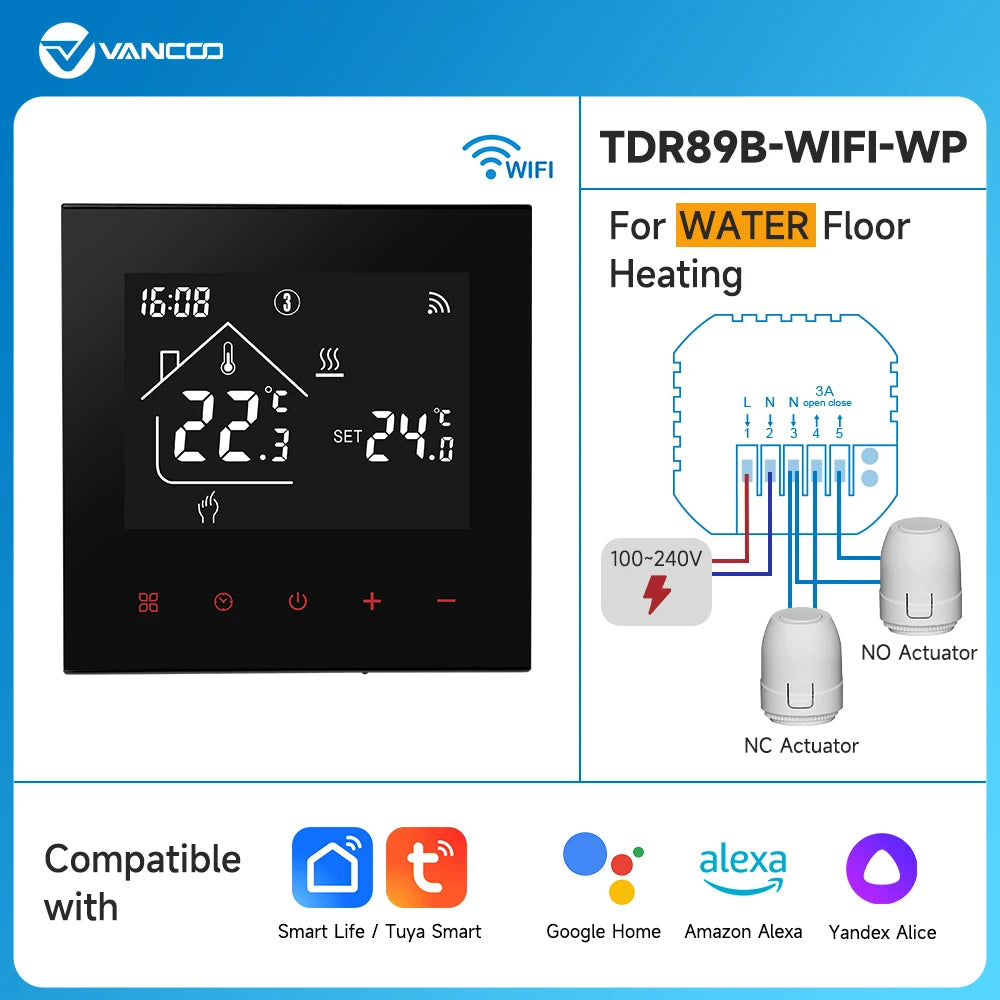 Water floor heating TDR89B Smart WIFI Thermostat