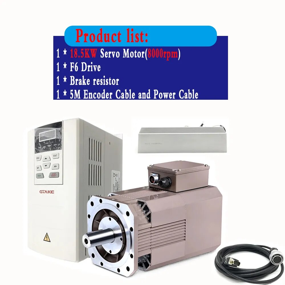 servo Spindle motor driver 18.5kw 8000rpm product list kit